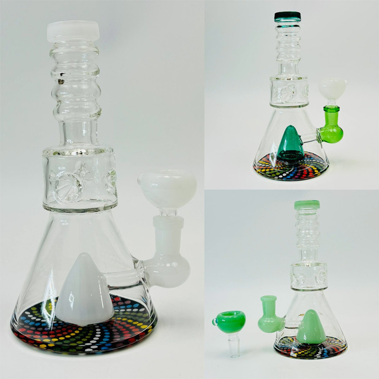 Beaker Waterpipe with Pyramid Perc - 8 Inch - RH-312