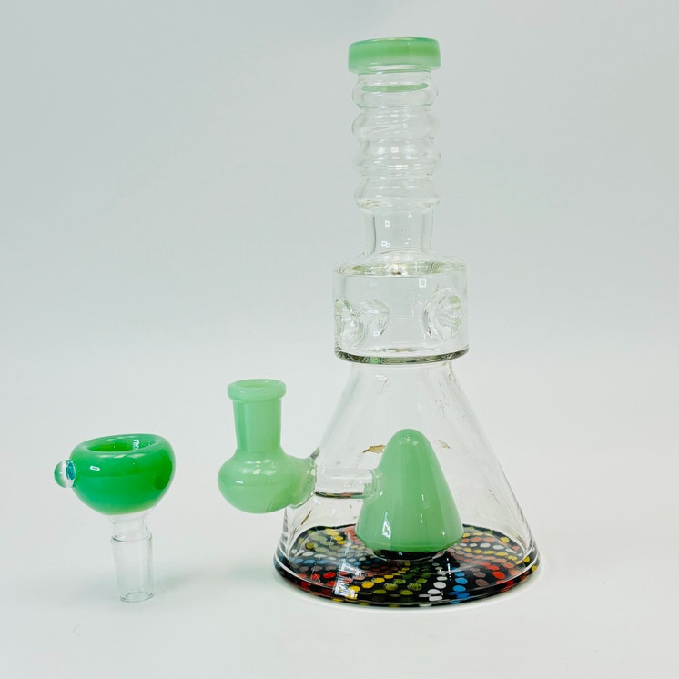 Beaker Waterpipe with Pyramid Perc - 8 Inch - RH-312