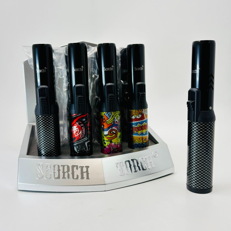 Scorch Torch Black Graffitti & Leaf Design Torch - 12 Counts Per Display - Assorted Design - 61664