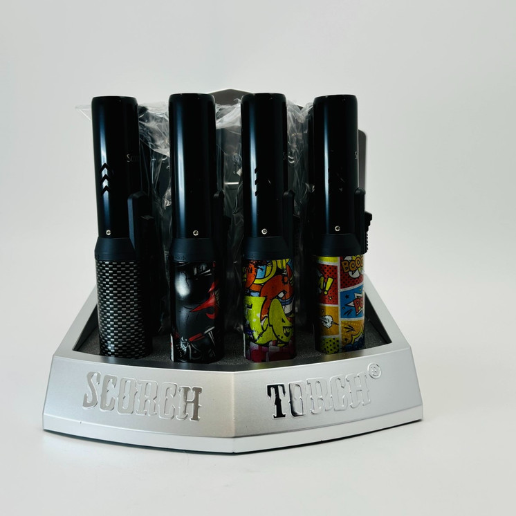 Scorch Torch Black Graffitti & Leaf Design Torch - 12 Counts Per Display - Assorted Design - 61664