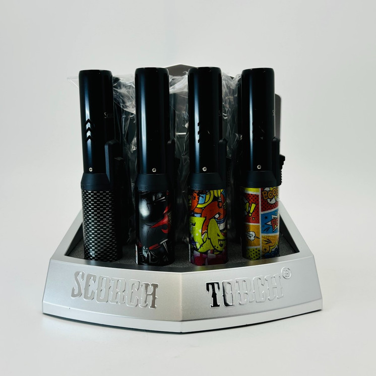 Scorch Torch Black Graffitti & Leaf Design Torch - 12 Counts Per Display - Assorted Design - 61664