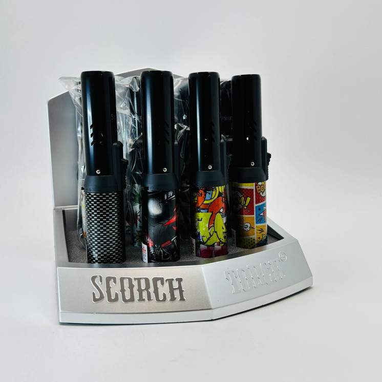 Scorch Torch Black Graffitti & Leaf Design Torch - 12 Counts Per Display - Assorted Design - 61664
