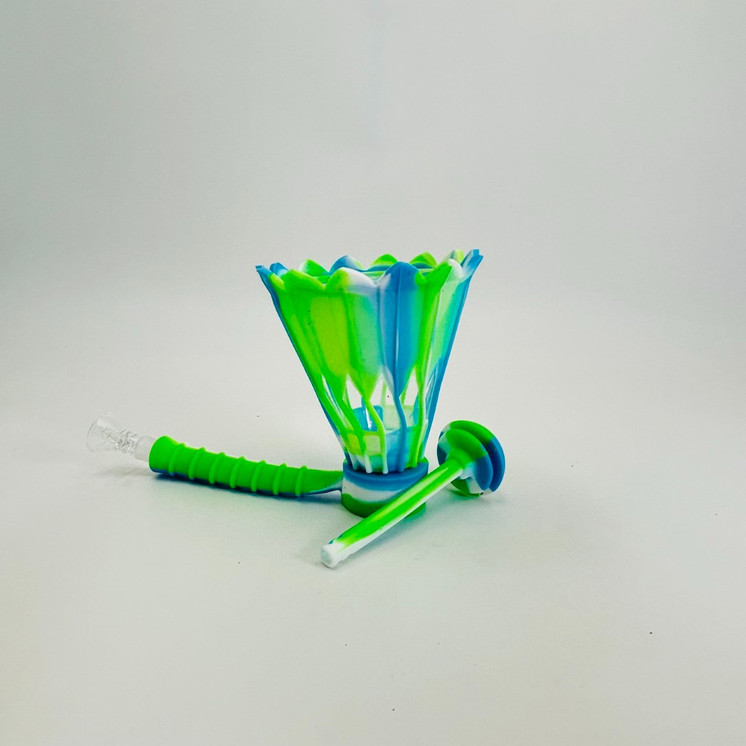 Silicone Badminton Waterpipe - 6 Inch - WPYHS69 - Assorted Colors