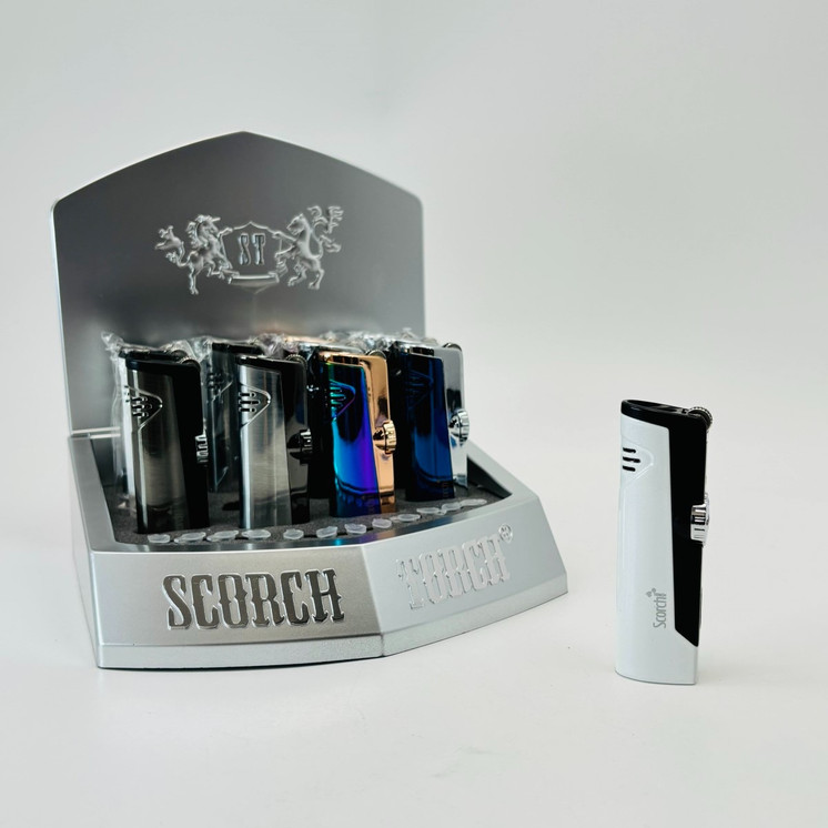 Scorch Torch 2T Flint Ignitor Torch With Cigar Punch - Assorted - 12 Counts Per Display - 61636