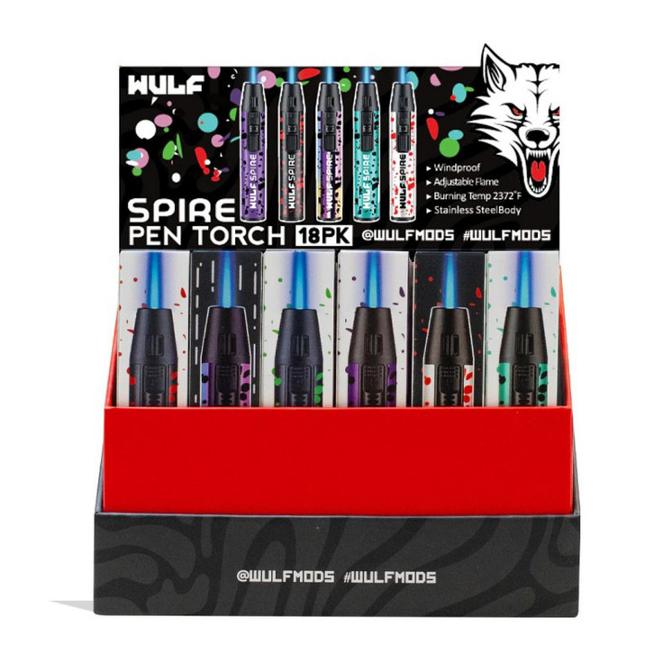 Wulf Spire Pen Torch - Assorted Color - 18 Counts Per Display