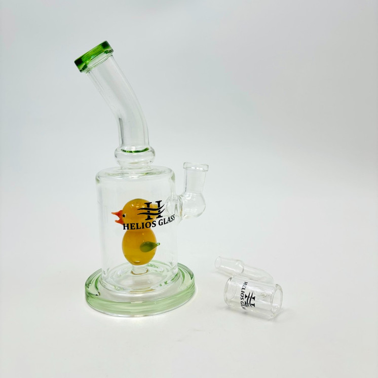 Helios Glass Waterpipe With Duck Shower Perc - 7 Inch - Assorted - WPTG226