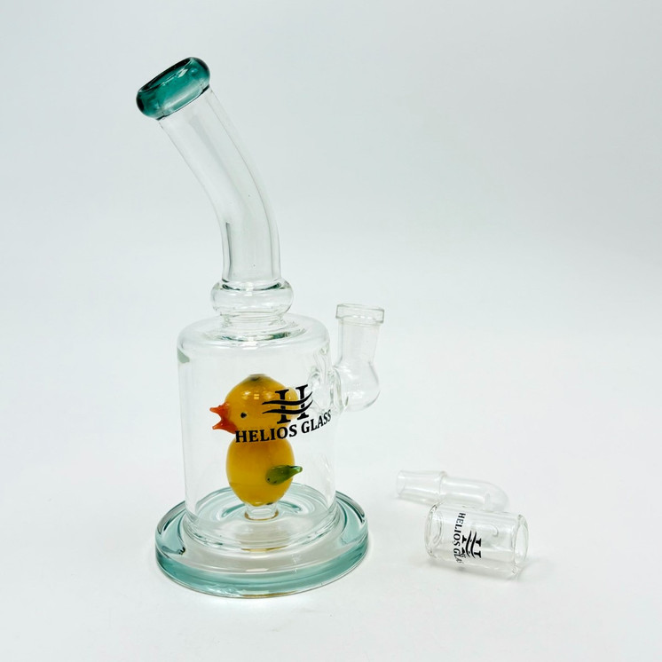 Helios Glass Waterpipe With Duck Shower Perc - 7 Inch - Assorted - WPTG226
