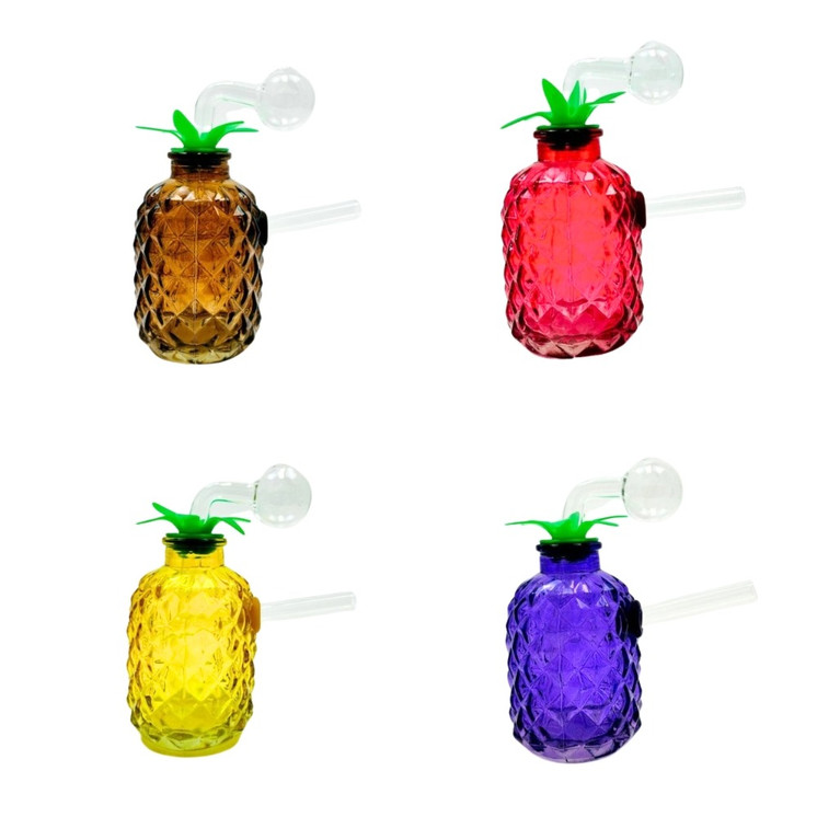 Pineapple Design Oil Burner Waterpipe - 6 Inch - Assorted - OB6003 - WPPC97