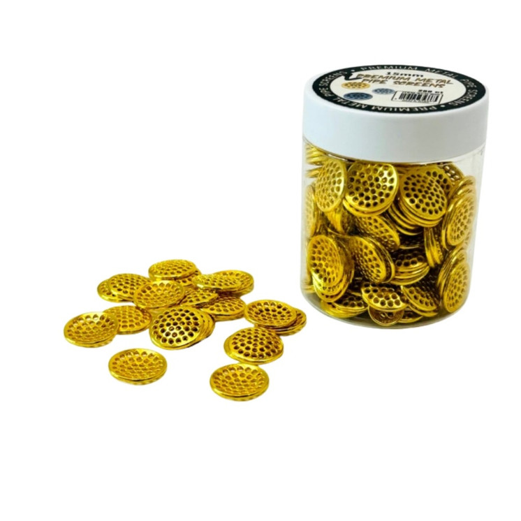Premium Metal Pipe Screen - 15mm - Gold - Silver - Gunmetal - Assorted