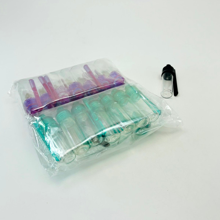 Flip Top Large Glass Vial With Spoon - 1 Dram - 25 Counts Per Pack - Assorted - PC1DRAM