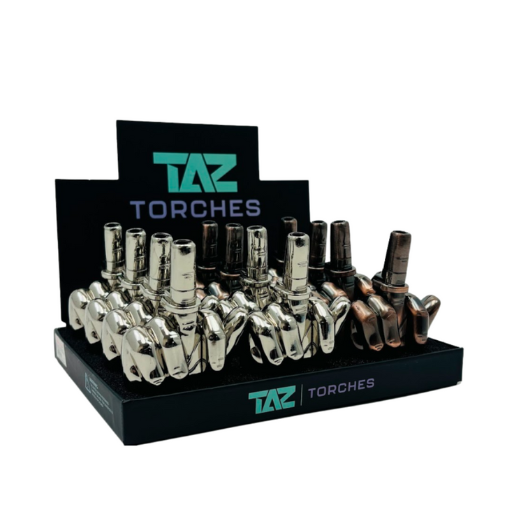 TAZ TORCHES LIGHTER MIDDLE FINGER WINDPROOF 12ct/DISPLAY TT-59