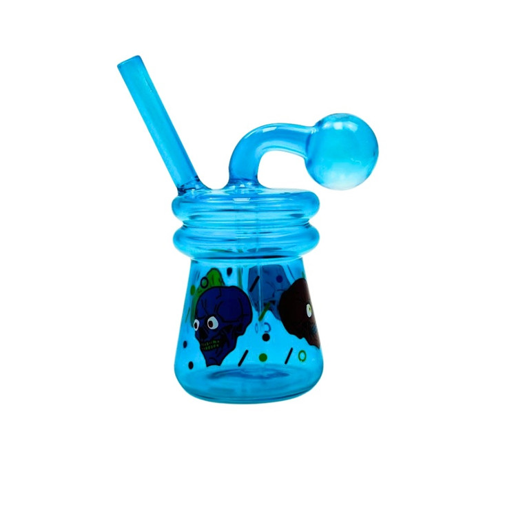 OBEP7 WATERPIPE OIL BURNER 5" SKULL DESIGN ASST COLORS-1750249435