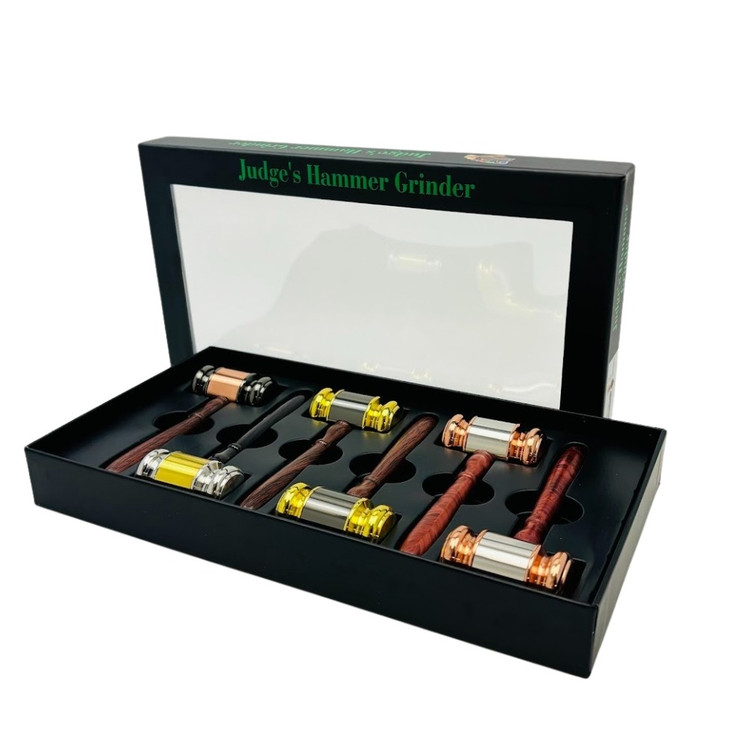 HPFC33 JUDGE'S HAMMER METAL W/ GRINDER 6ct/Box ASSORTED