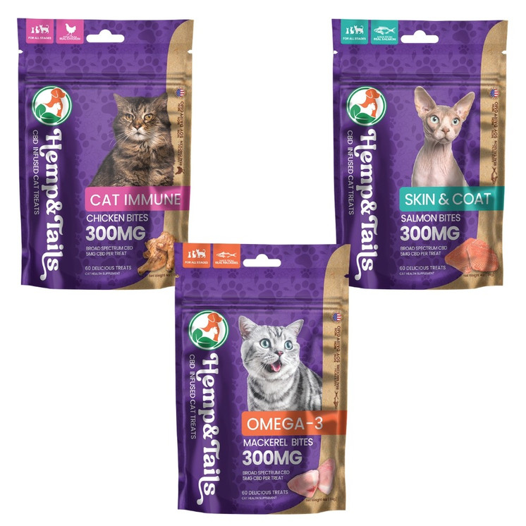 AGFN HEMP N TAILS CBD 300mg CAT TREATS SALMON BITES