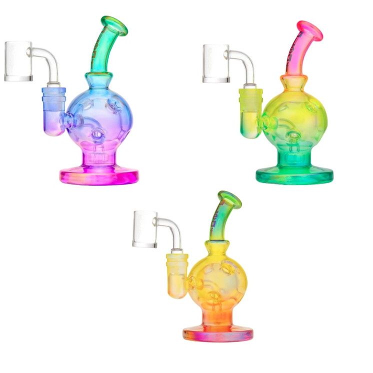 ALEAF FAB SPHERE WATERPIPE 7" W/ 14mm THERMAL BANGER AL6132 OMBRE BL