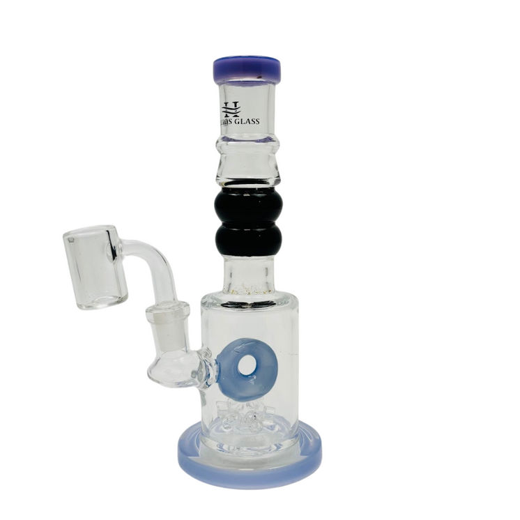 WPTG217 HELIOS GLASS WATERPIPE 7.5" W/DONUT SHOWERHEAD PERC 