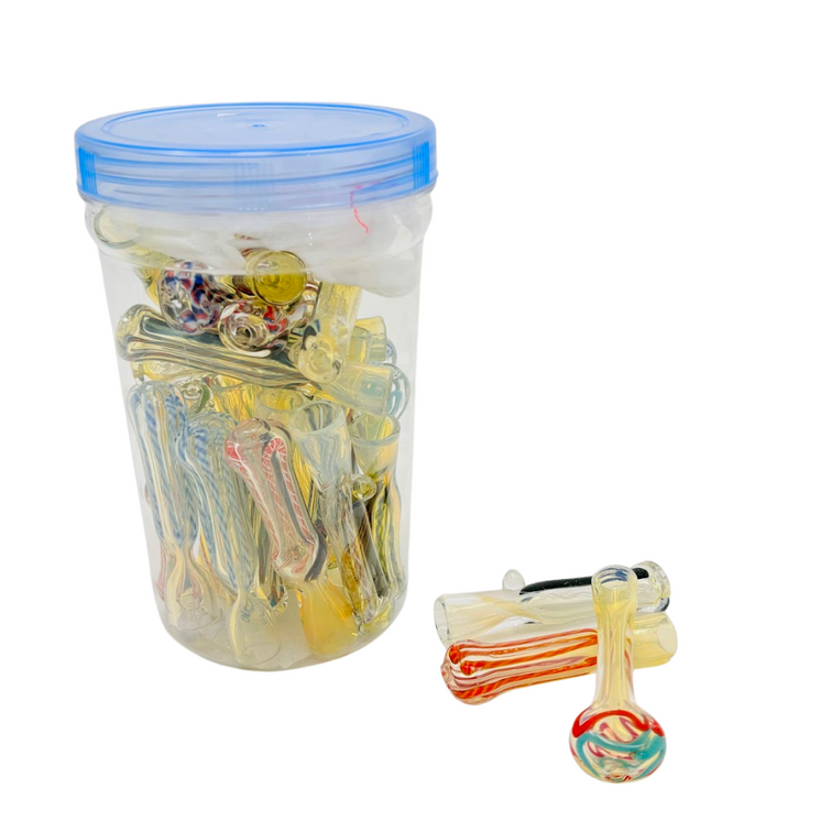RGC1 CHILLUM GLASS 3" ASSORTED DESIGNS