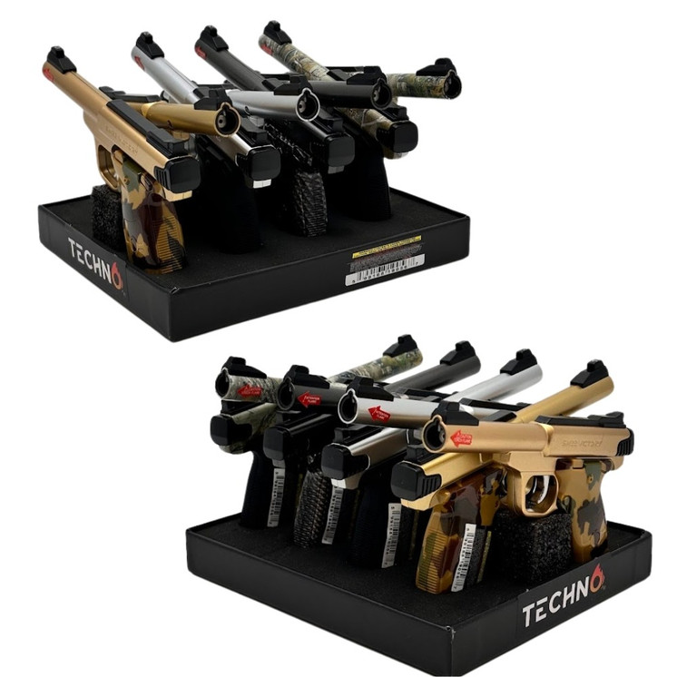 TECHNO TORCH LIGHTER GUN 8ct/DISPLAY 19056
