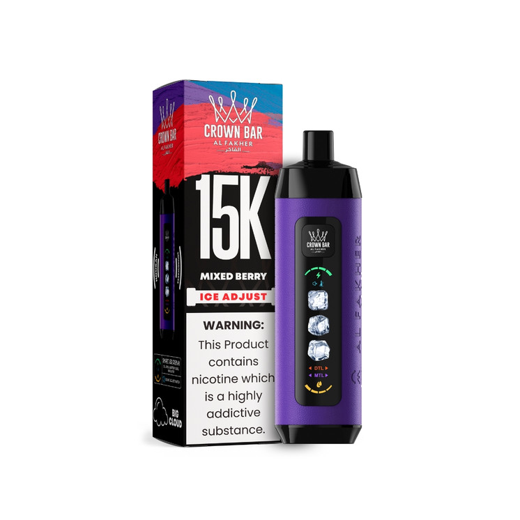 AL Fakher Crown Bar 15000 Puffs Disposable Vape with Ice Adjust
