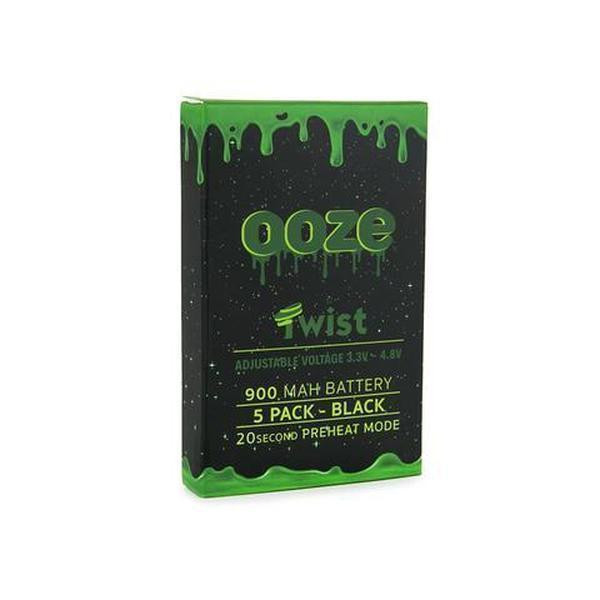 OOZE 900 MAH TWIST BATTERY 3.3V - 4.8V WITH 20 SECOND PREHEAT MODE - PACK OF 5