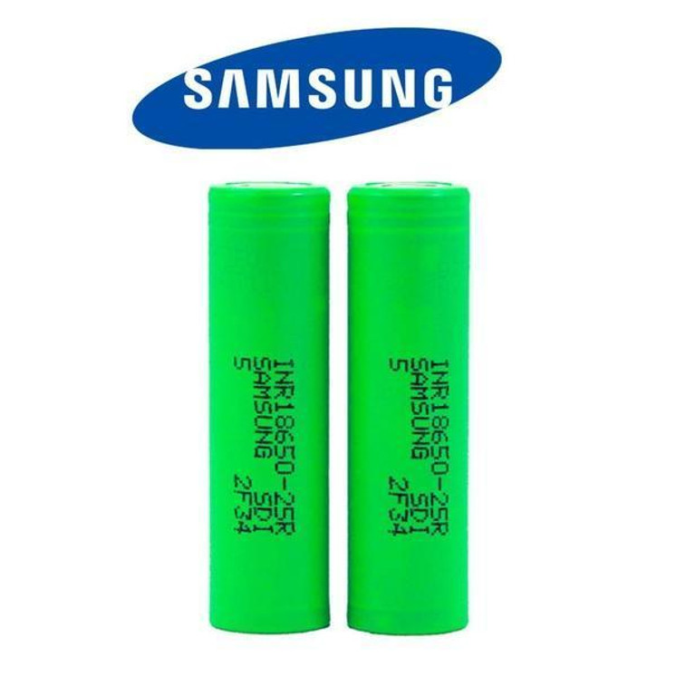 SAMSUNG 25R 2 PACK 18650 3.7V AUTHENTIC BATTERY