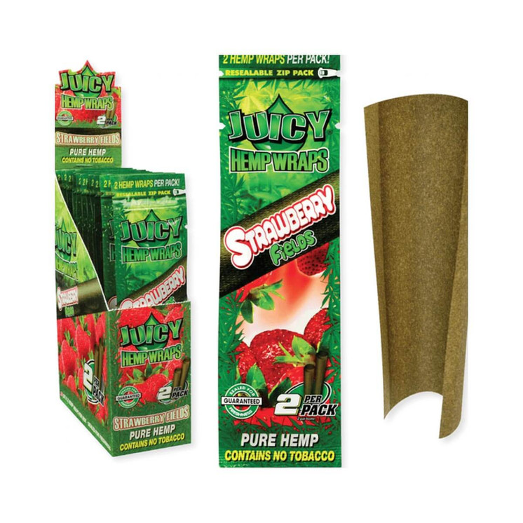 Juicy Hemp Wraps - 2 Pieces Per Pack - 25 Packs Per Box - Price Per Pack