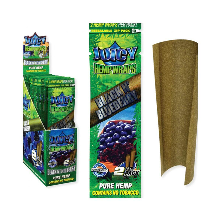 Juicy Hemp Wraps - 2 Pieces Per Pack - 25 Packs Per Box - Price Per Pack