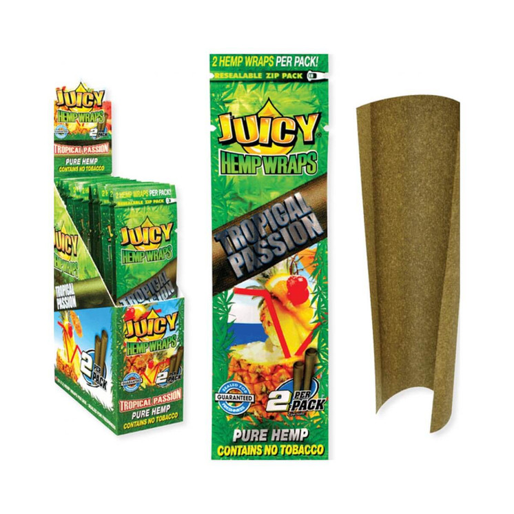 Juicy Hemp Wraps - 2 Pieces Per Pack - 25 Packs Per Box - Price Per Pack