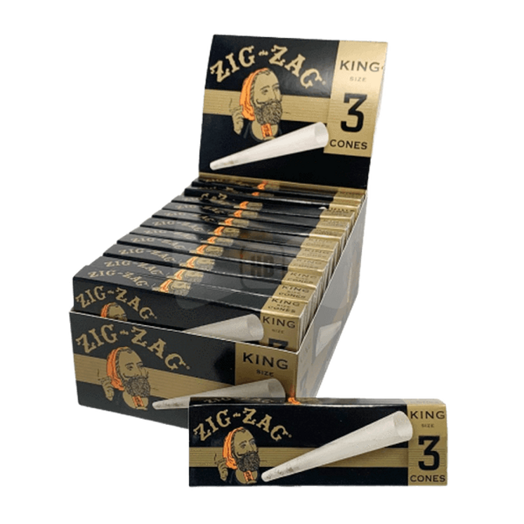 ZIG ZAG CONES KING SIZE - 3 CONES IN PACK - 24 in Box