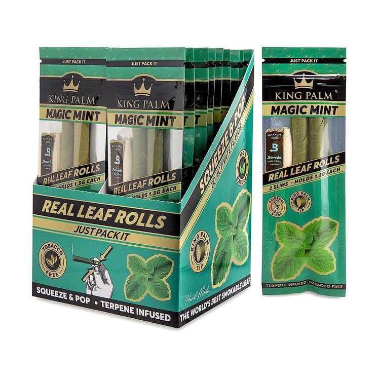 King Palm Slim Size Wrap - 2 Counts Per Pack - 20 Packs Per Display