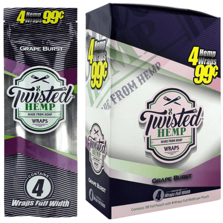 Twisted Hemp Wraps-15 Per Box-4 Sheet Per Pack