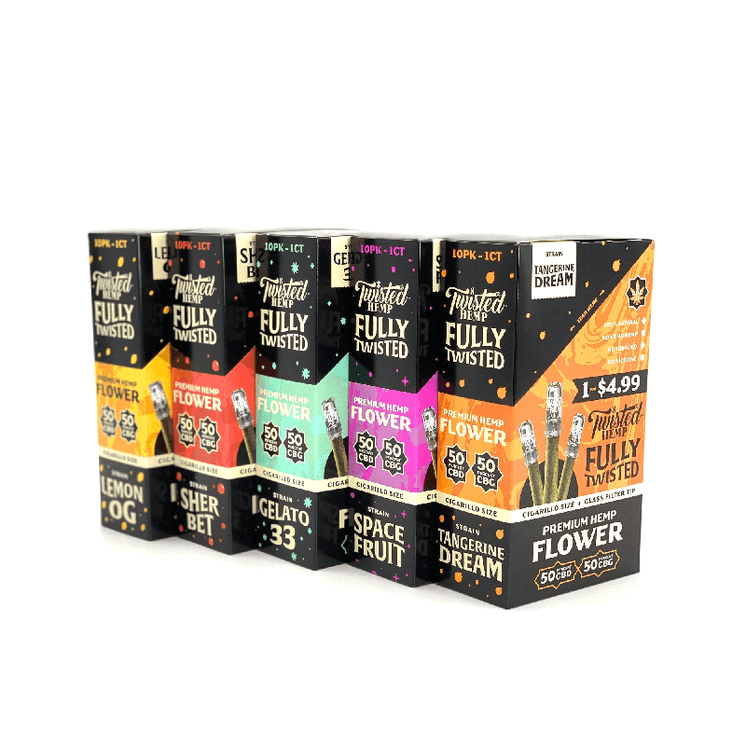 TWISTED HEMP - FULLY TWISTED - WITH GLASS BLUNT 