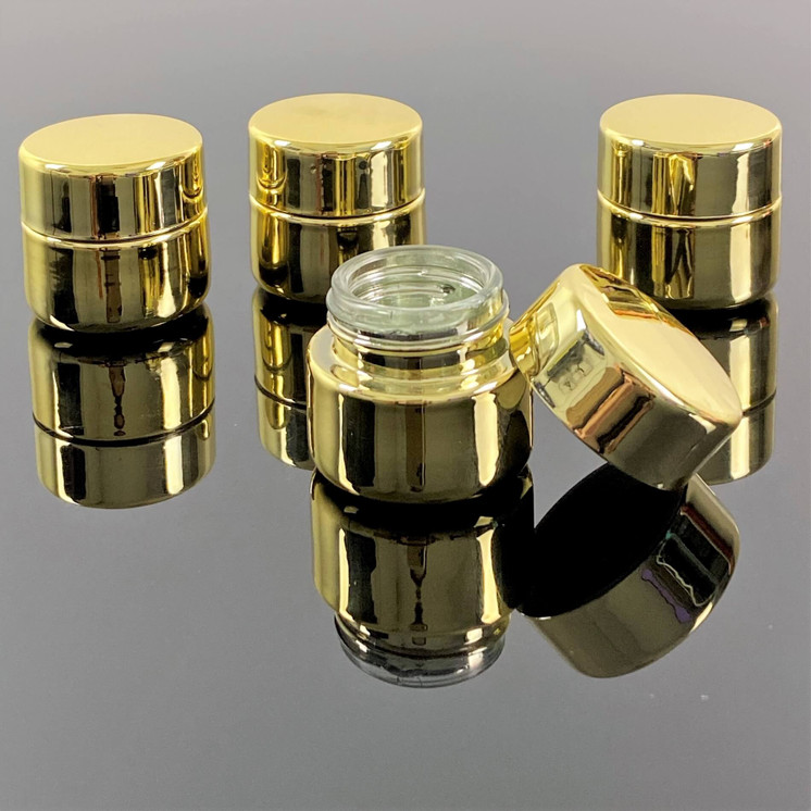 GLASS JAR - GOLD CHROME - CHILD PROOF - 9ml