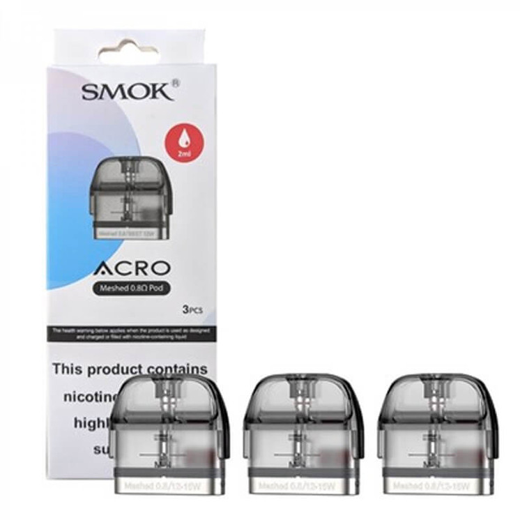 SMOK ACRO POD - MESHED 0.8OHM - 3 PODS PER PACKSMOK ACRO POD - MESHED 0.8OHM - 3 PODS PER PACK