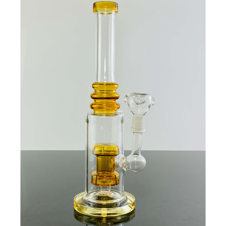 WATERPIPE 10" INCH - RIBBED RING TUBE WITH DUAL PERC