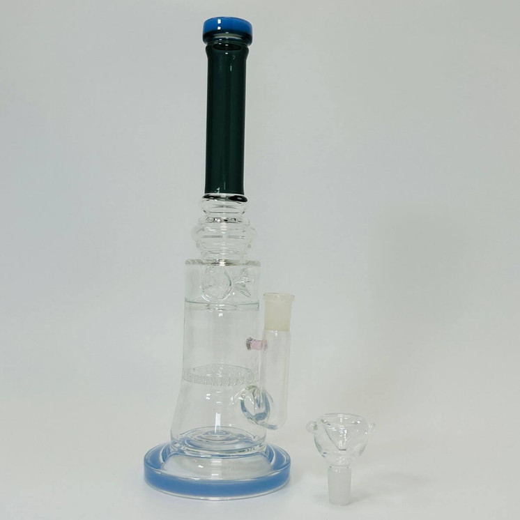 Honey Comb Waterpipe With Ice Catcher - 12 Inch - WPLG229-Black