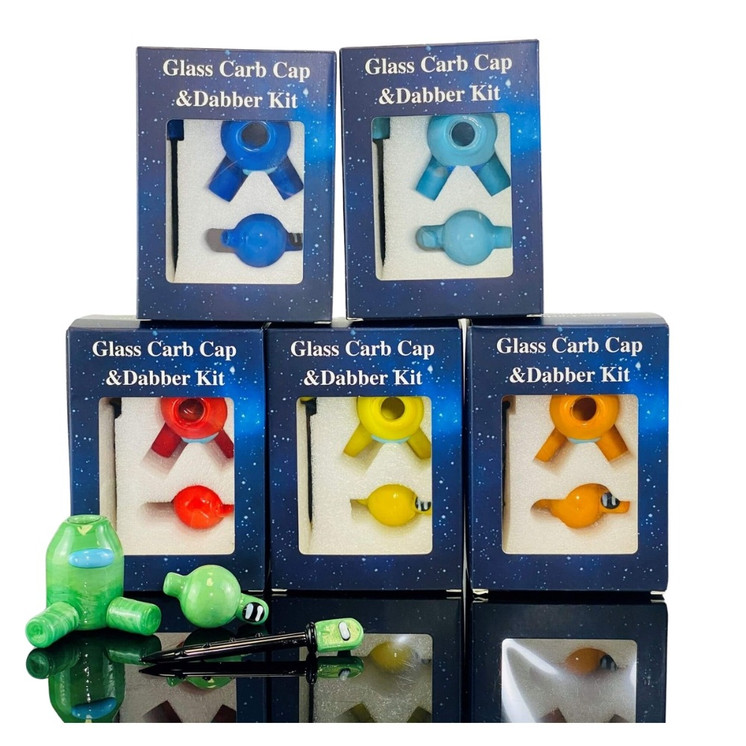 GLASS - CARB CAP AND DABBER KIT - ASSORTED