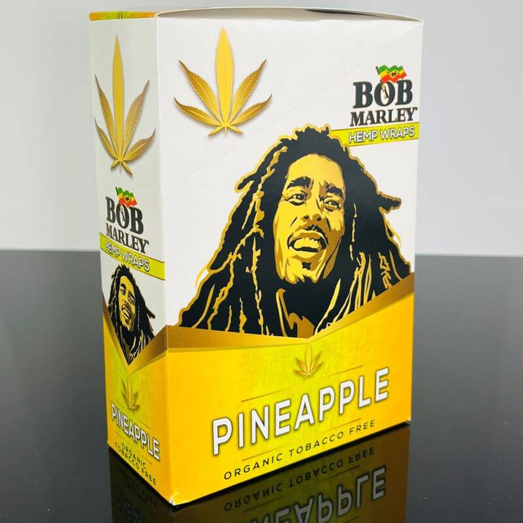BOB MARLEY HEMP WRAPS - 25 PACKS PER DISPLAY - 2 PER PACK-pineapple