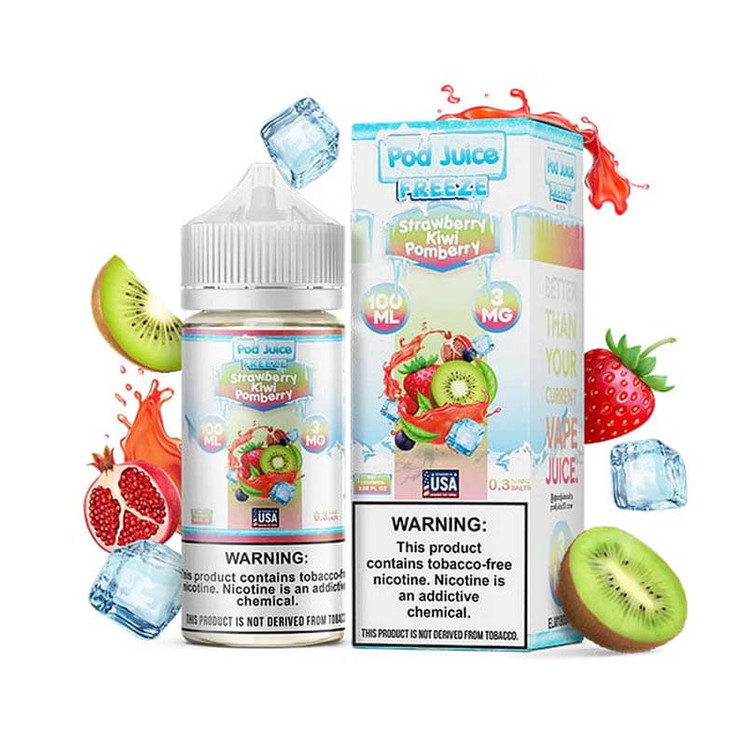 POD JUICE FREEBASE 100ML-mango strawberry kiwi pomberry