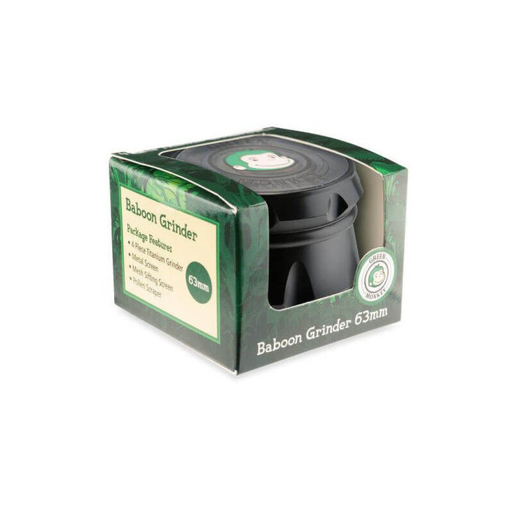 GRINDER GREEN MONKEY BABOON CROWN - 63MM - 4 PARTS-black color