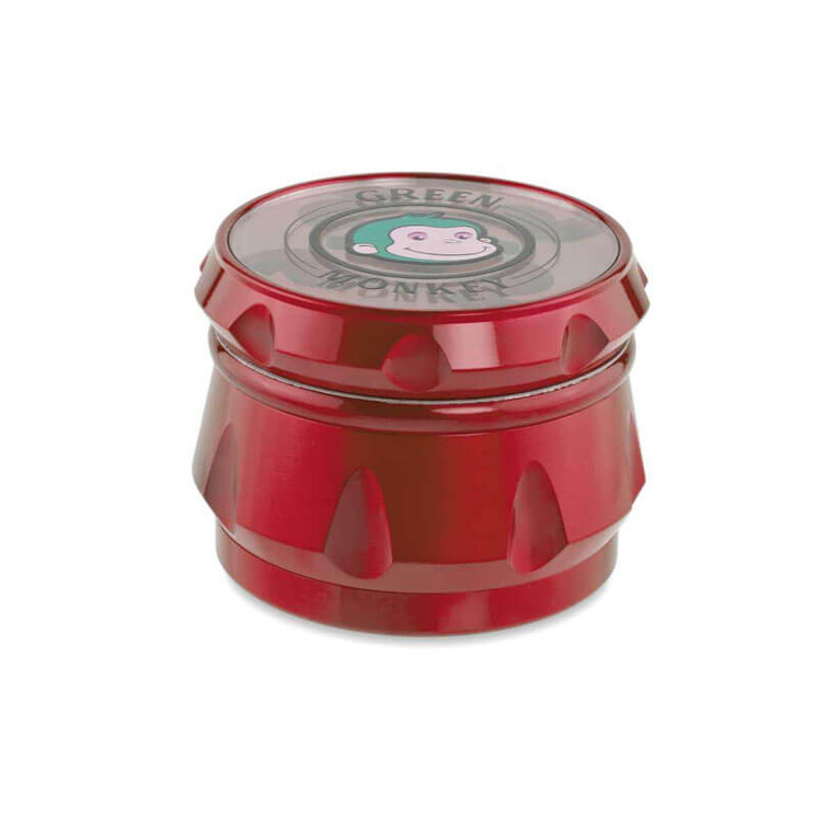 GRINDER GREEN MONKEY BABOON CROWN - 63MM - 4 PARTS-redcolor