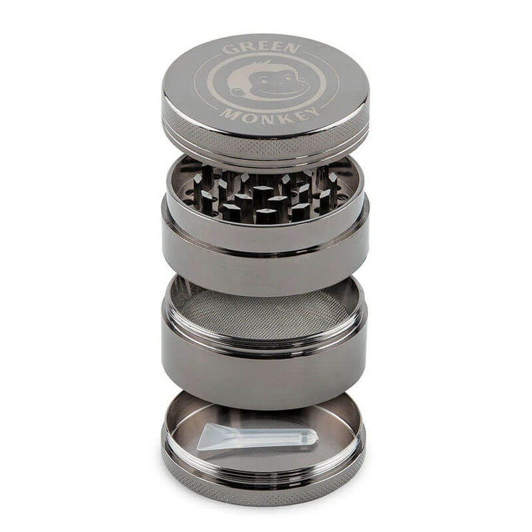 GRINDER GREEN MONKEY CAPUCHIN - 50MM - 4 PARTS- GUNMETAL COLOR-4 PARTS