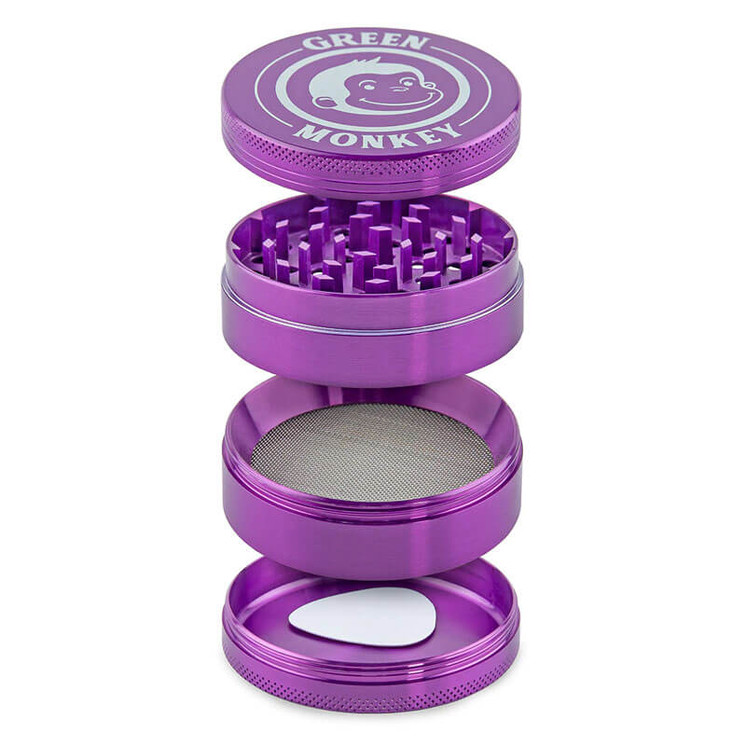 GRINDER GREEN MONKEY CAPUCHIN - 63MM - 4 PARTS -PURPLE COLOR