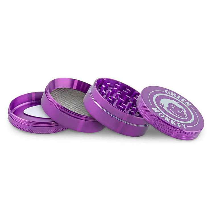GRINDER GREEN MONKEY CAPUCHIN - 63MM - 4 PARTS -PURPLE COLOR