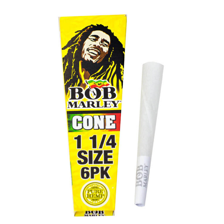 BOB MARLEY PRE-ROLLED CONE - 1 1/4 SIZE - 6 PER PACK - 33 PACK PER DISPLAY