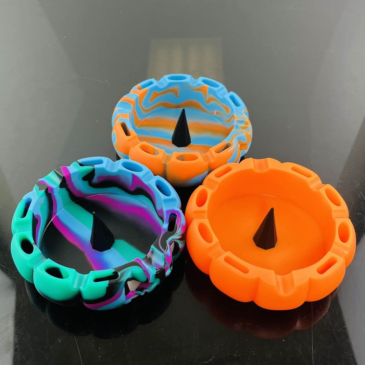            ASHTRAY 35MM - PUMPKIN SILICONE - ASSORTED - 3 PER PACK                 