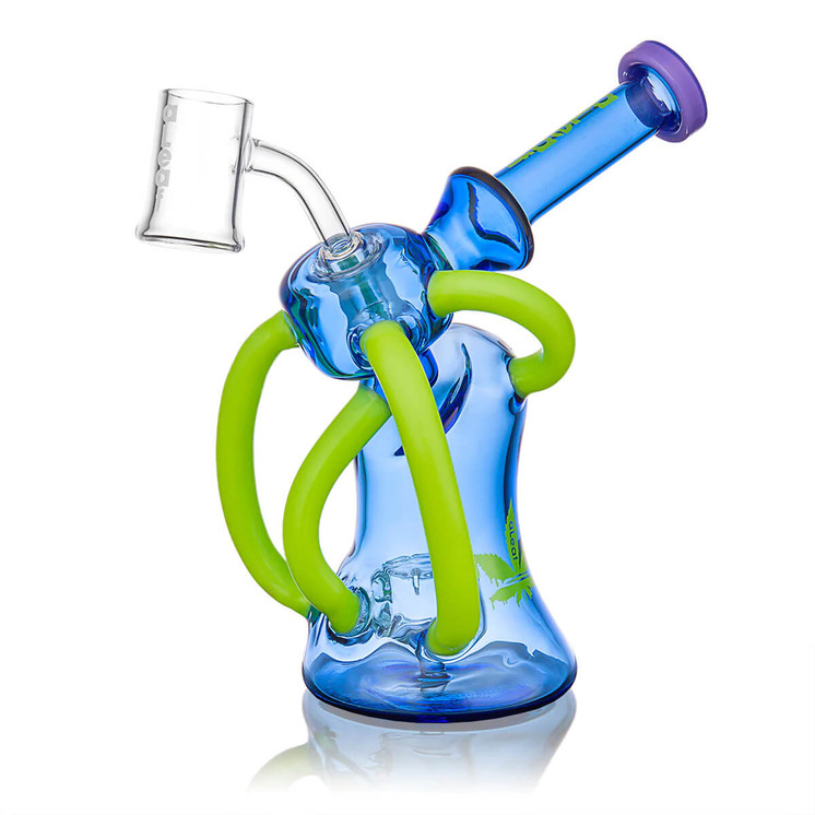 ALEAF WATERPIPE 9" INCH - QUAD RECYCLER WITH BANGER - VENUS - ASSORTED COLORS - AL2012-blue color
