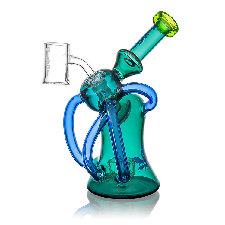 ALEAF WATERPIPE 9" INCH - QUAD RECYCLER WITH BANGER - VENUS - ASSORTED COLORS - AL2012-teal color