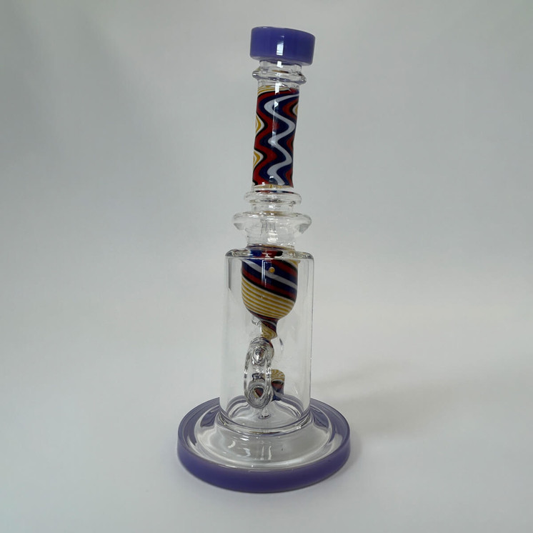 Bent Neck Swirled Waterpipe With Showerhead Perc - 9 Inch - WPVC149