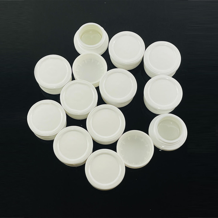 GLASS JAR - SCREW TYPE WHITE GLASS WHITE TOP - 12 PER PACK